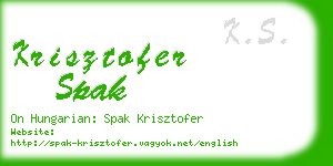 krisztofer spak business card